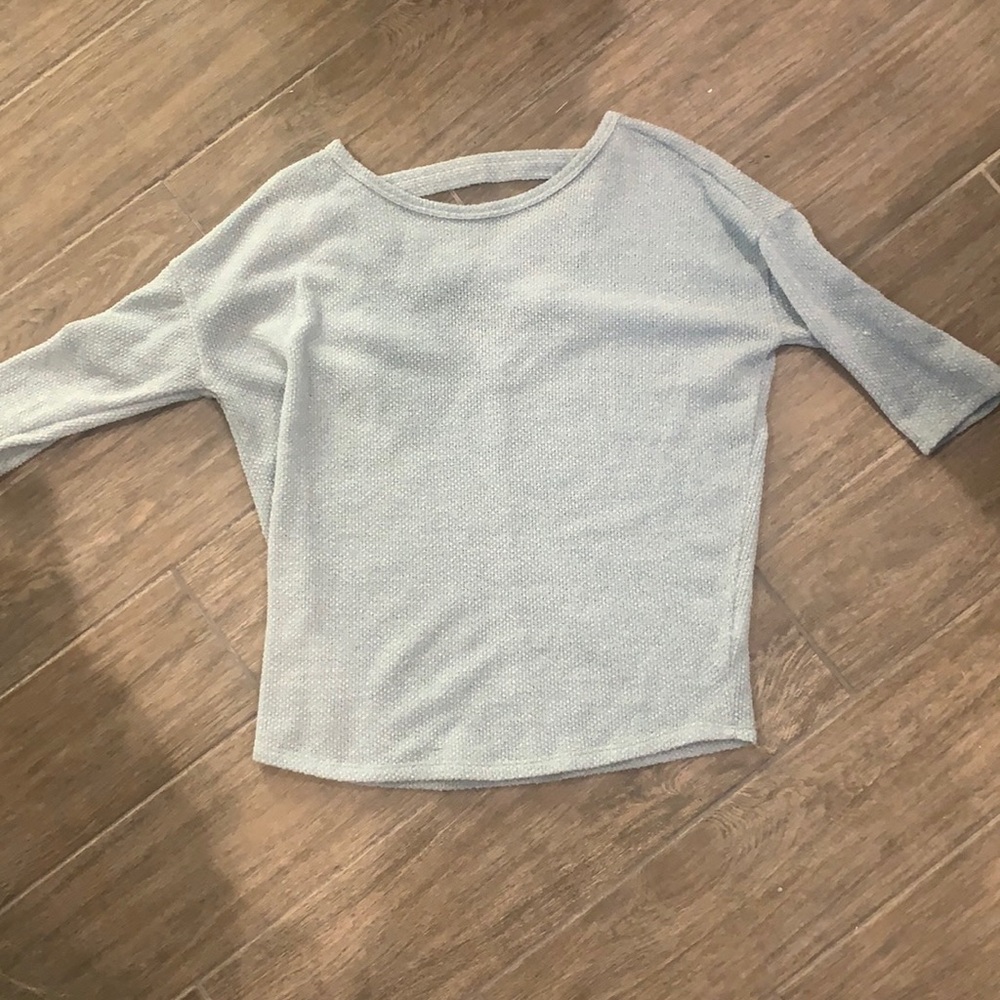 Criss cross back 3/4 sleeve sweater